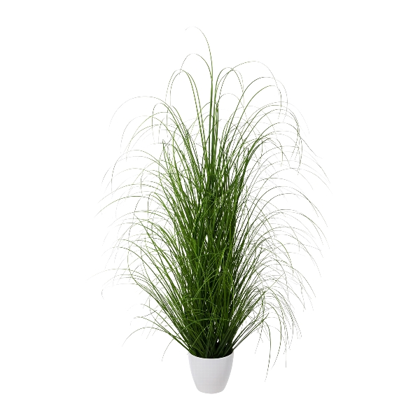 Tráva ker v bielom kvetináči, 120cm