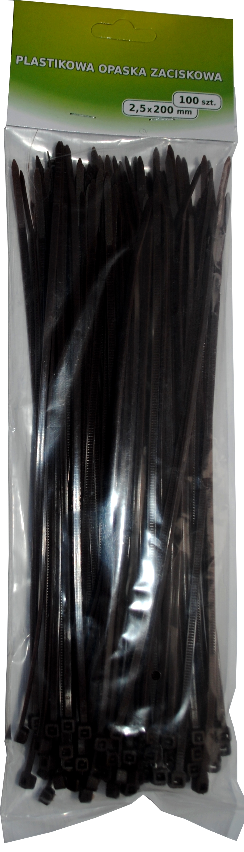 Sťahovacie pásky čierne balenie 100ks, 20x0, 25cm