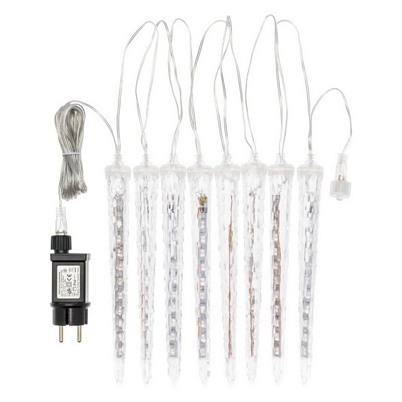 LED sneženie 8x kvaple 22cm x 2,4m, studená biela