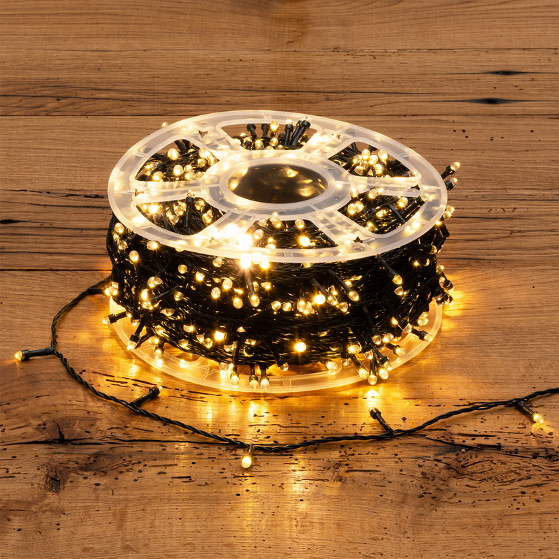 LED reťaz 100m 1000 LED, vonkajšia, 8 programov, teplá biela