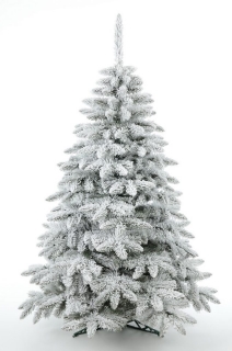 Umelý vianočný stromček smrek, zasnežené 2D ihličie, 150cm