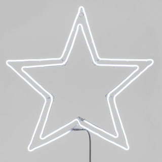 LED neón motív hviezda priemer 75cm, 230V vonkajší, studená biela