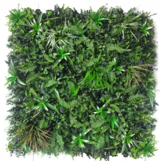 Umelá živá zelená stena Levanduľa 100x100cm